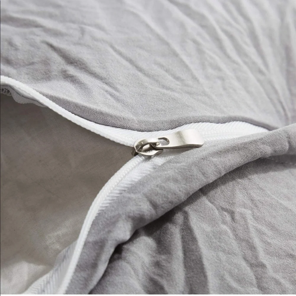 New GREY Pom Pom Fringe Duvet Cover Set